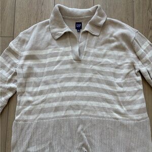 GAP Cream Striped Sweater